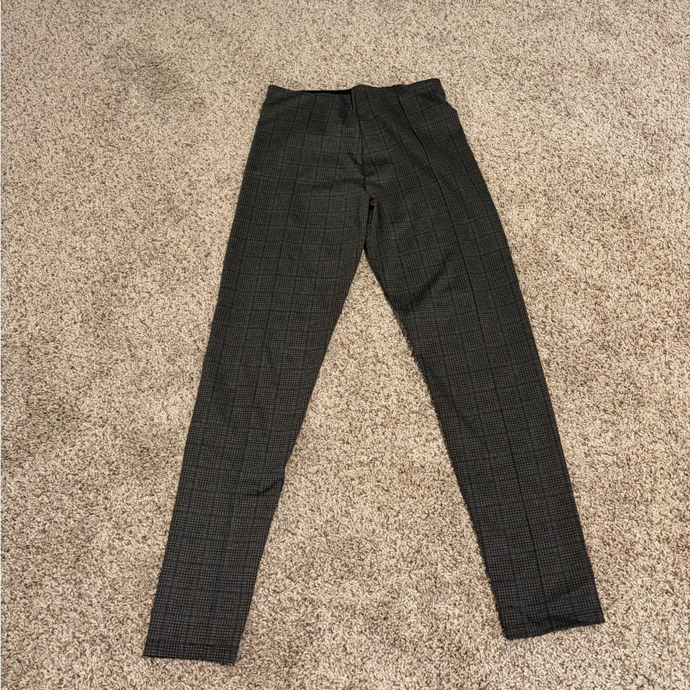 Zara Black and Gray Plaid Trousers